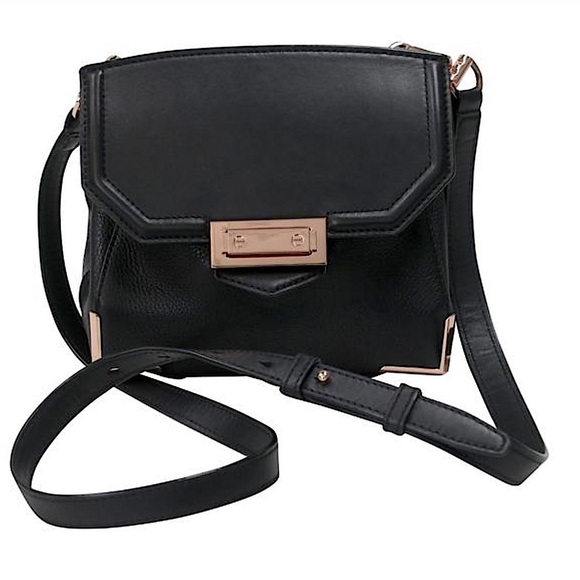 Alexander Wang Handbags - Alexander Wang Rose Gold lock black leather crossbody bag